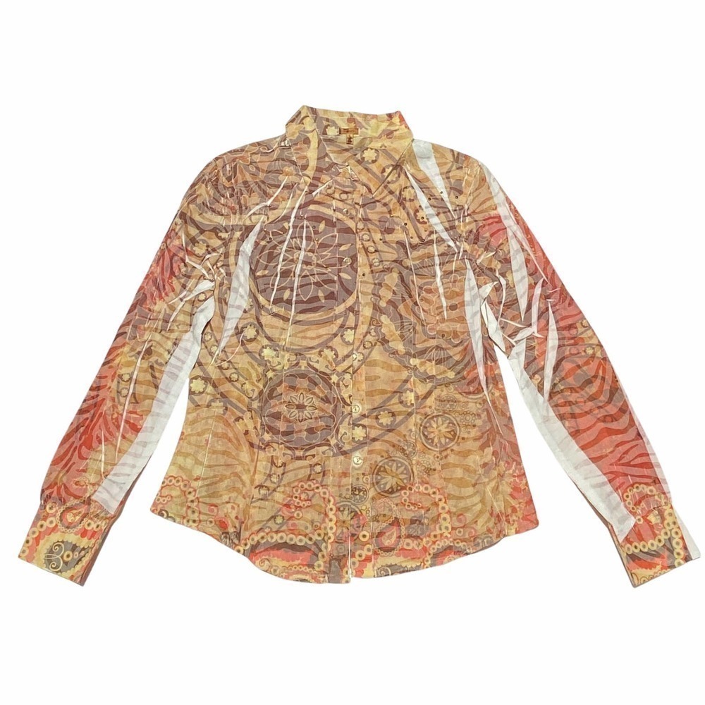 Reba Multicolored Printed Button Down Blouse - image 5